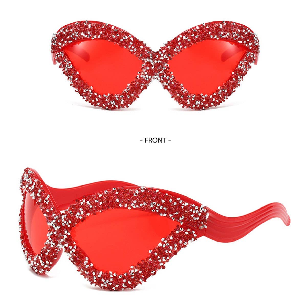 EXAGGERATED PERSONALITY LINE CAT EYE GLASSES_CWASG0837