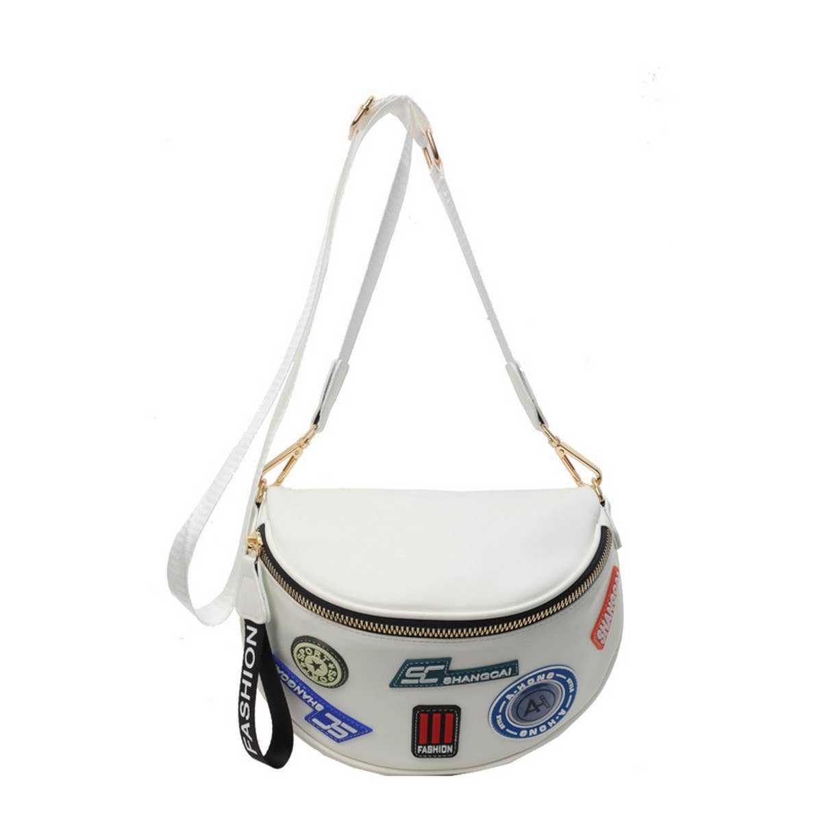 WIDE LETTER SHOULDER BELT BAG CROSSBODY BAG_CWAB2069