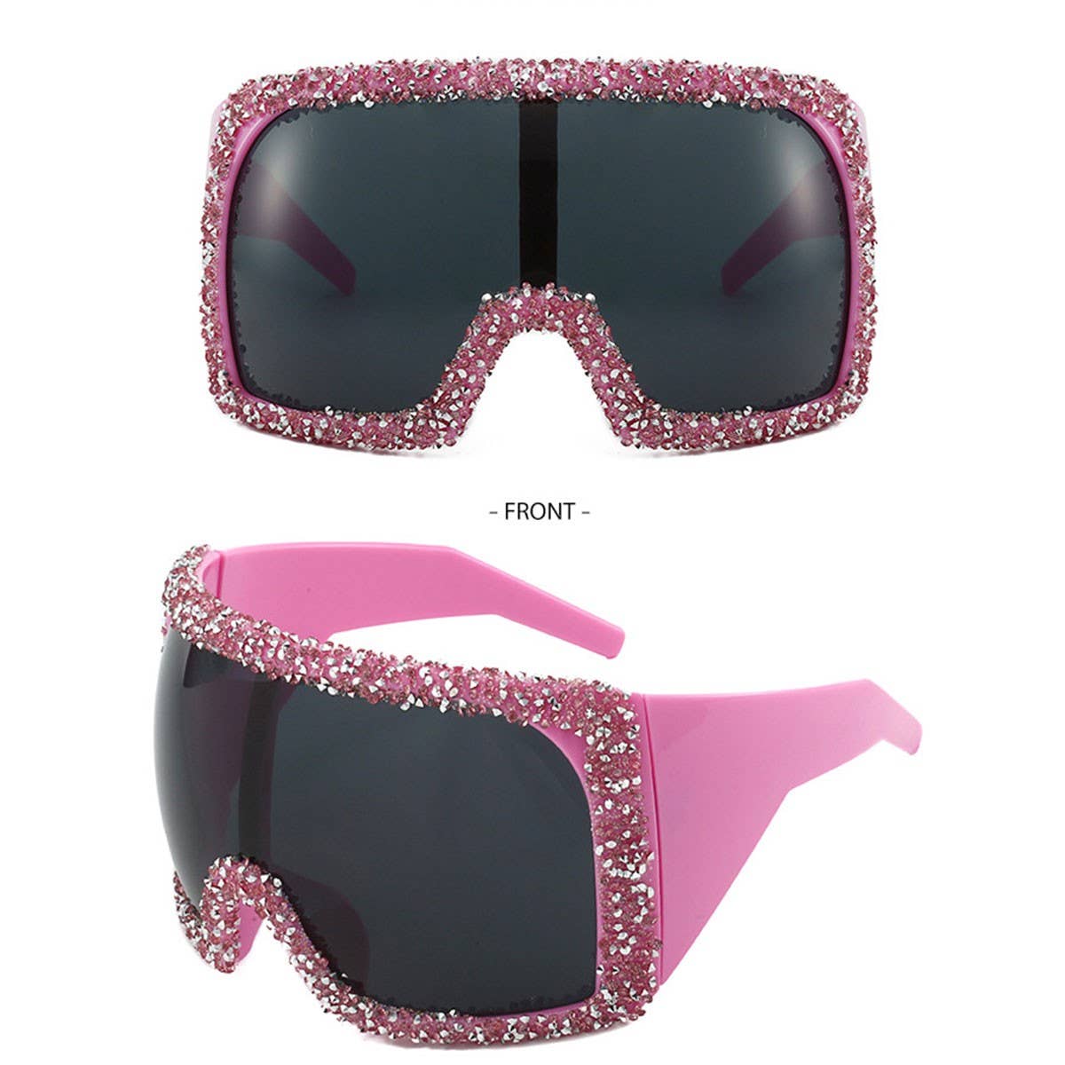 LARGE FRAME MASK LUXURY RHINESTONE SUNGLASSES