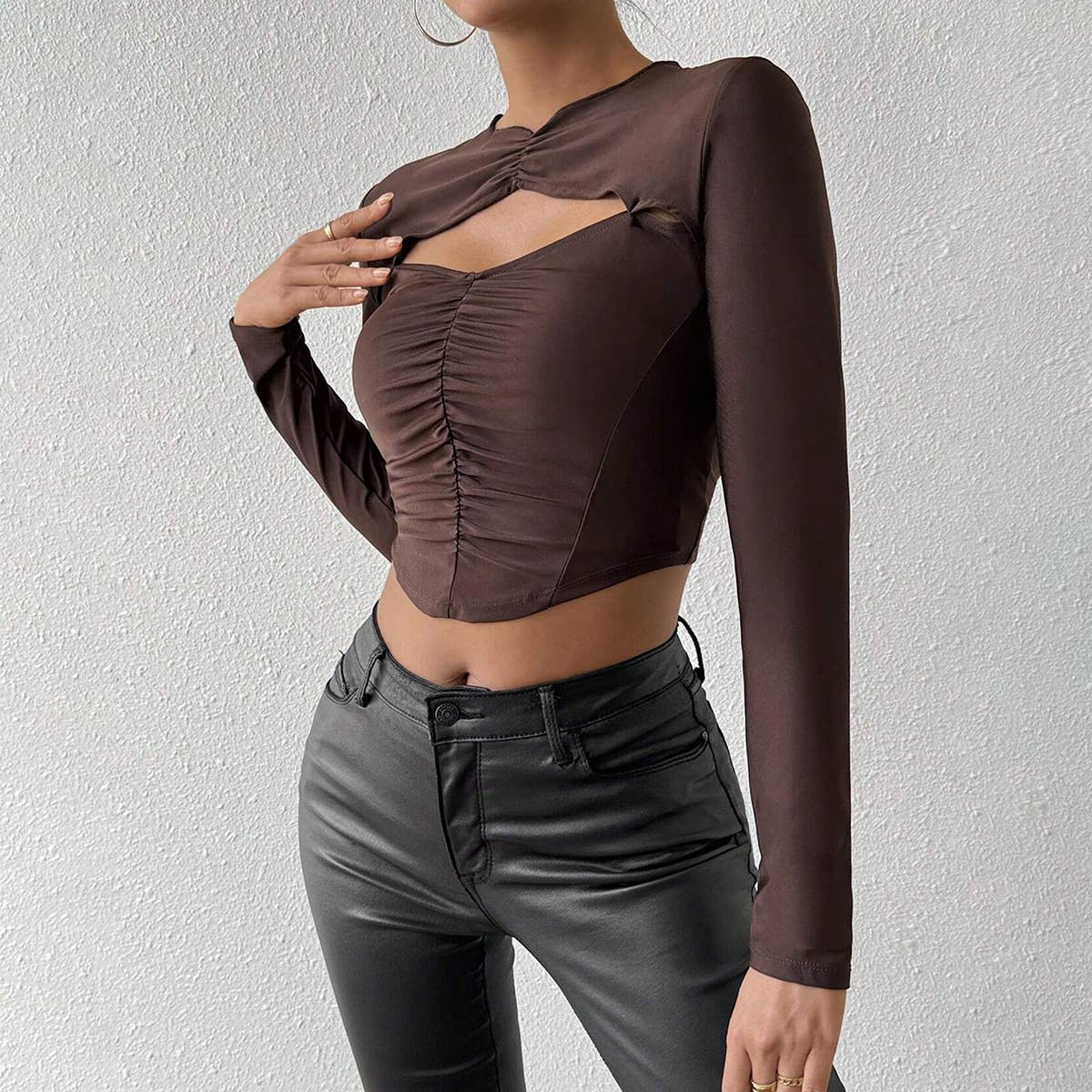 SLIM PLEATED SLIMMING SHORT SOLID COLOR BASE TOP