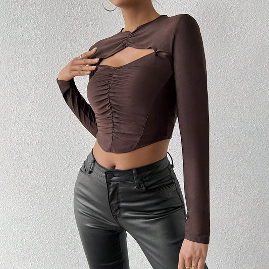 SLIM PLEATED SLIMMING SHORT SOLID COLOR BASE TOP