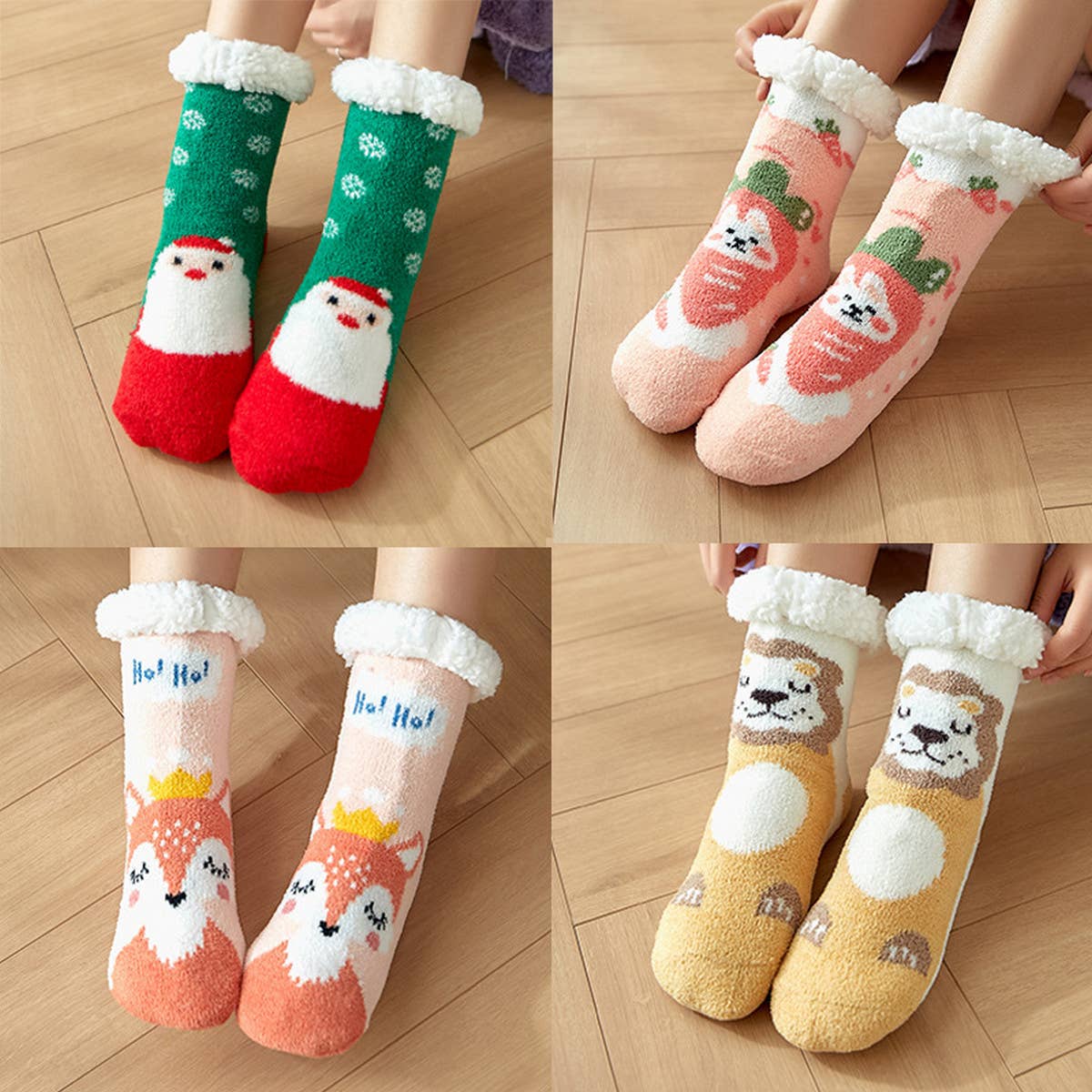 WARM CHRISTMAS LEG COVERS PLUSH INDOOR SLIPPERS