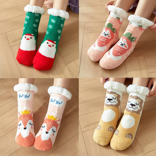 WARM CHRISTMAS LEG COVERS PLUSH INDOOR SLIPPERS