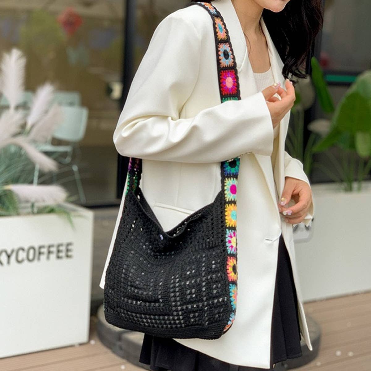 CWAB5055_FASHION KNITTED WOVEN BAG SHOULDER BAG