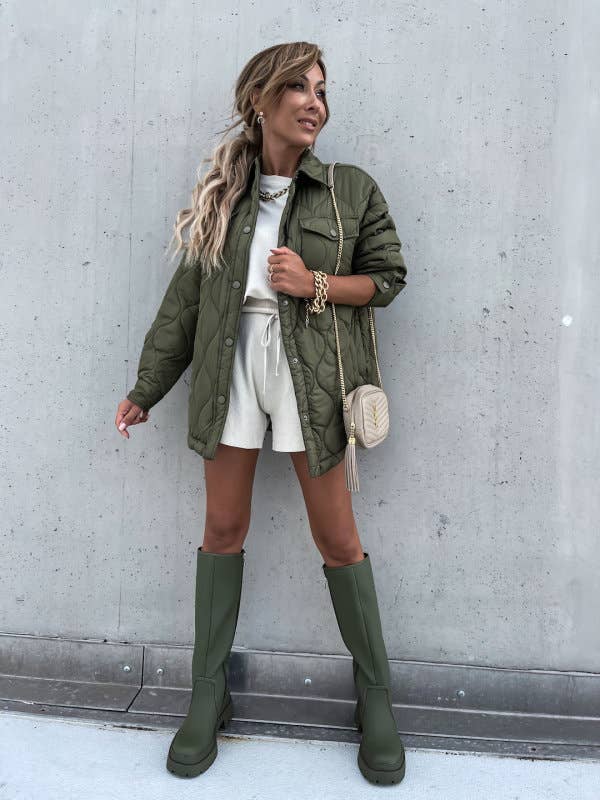 Single-breasted cotton-padded jacket