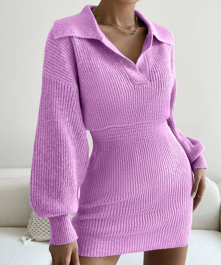 A CASUAL SLOUCHY COMMUTER LAPEL SLEEVES DRESS