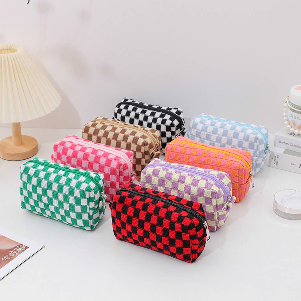 KNITTED LARGE CAPACITY COSMETIC BAG STORAGE BAG_CWAB1214