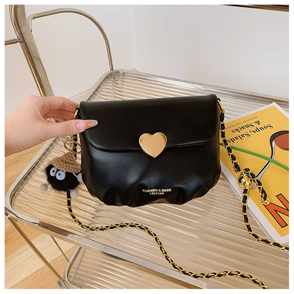 WOMEN CHAIN SMALL GOLD BALL SHOULDER BAG_CWAB1561