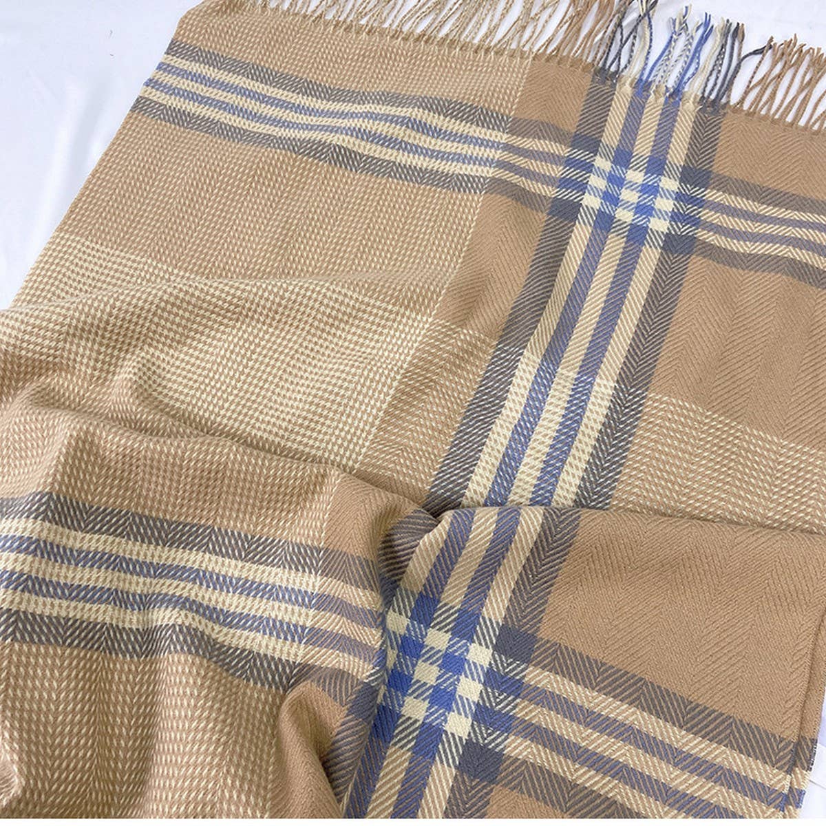 Plaid Wool-Blend Scarf ??Winter Wrap for Women_CWASC1457