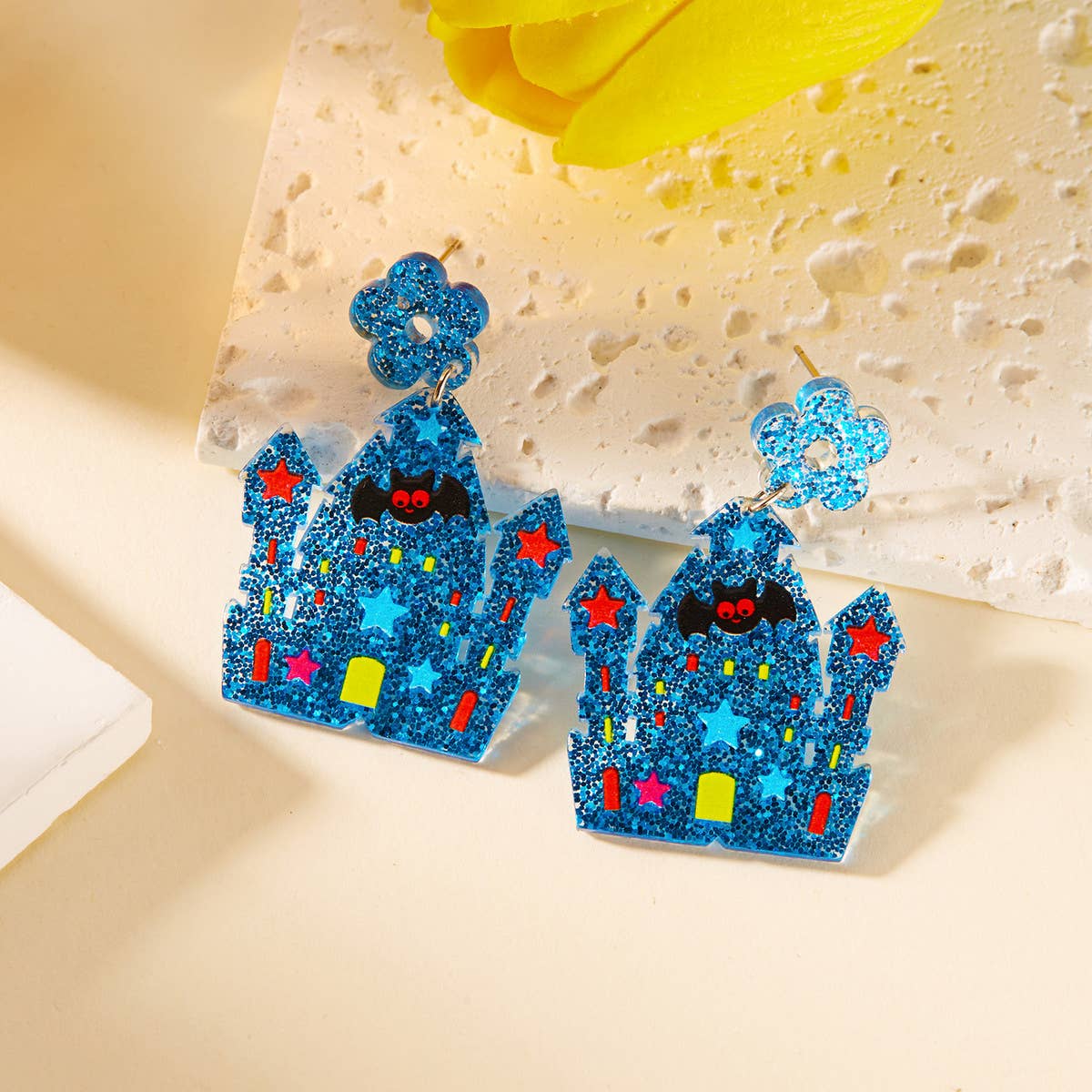 HALLOWEEN SKULL PRINT EARRINGS