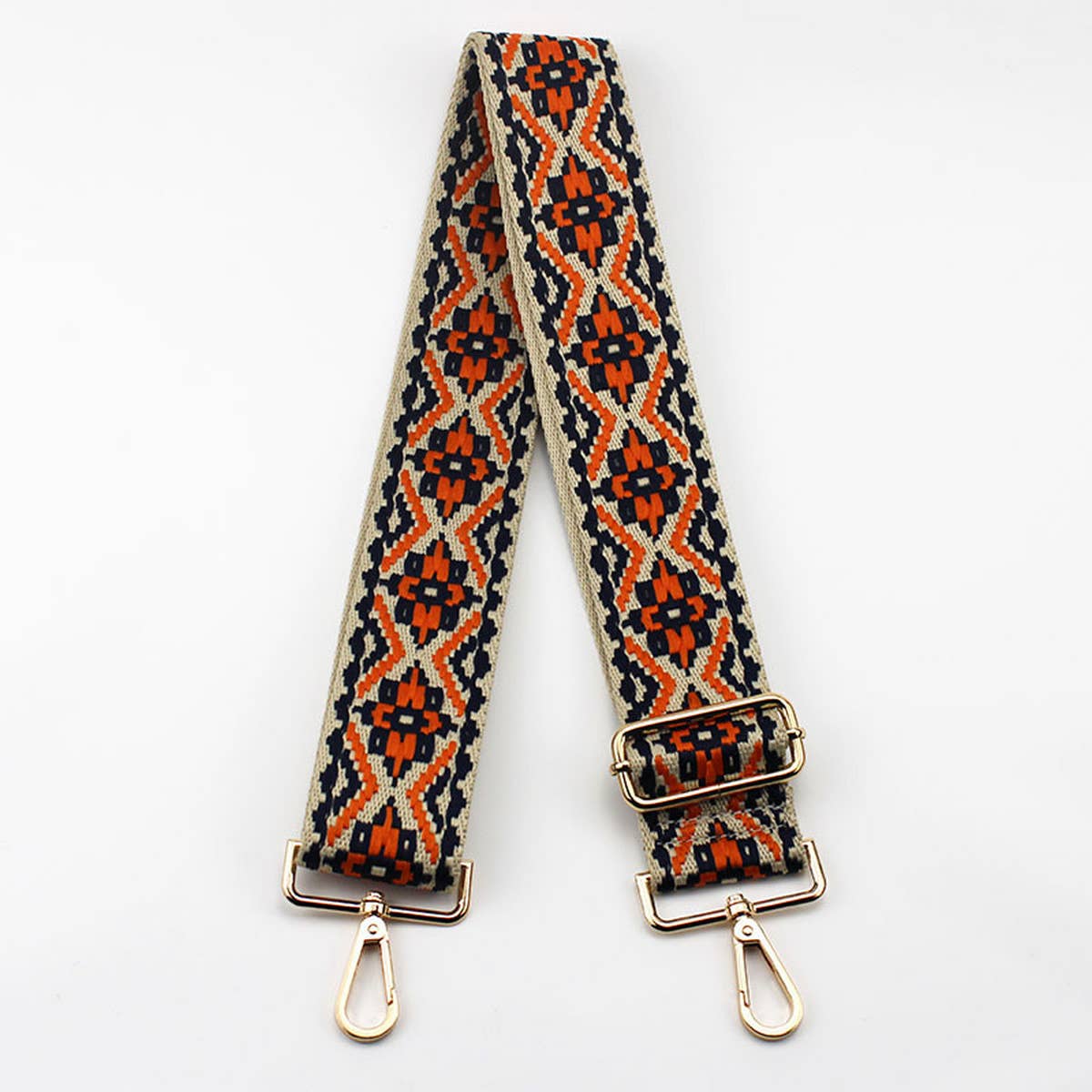 GEOMETRIC EMBROIDERY ADJUSTABLE BAG STRAP