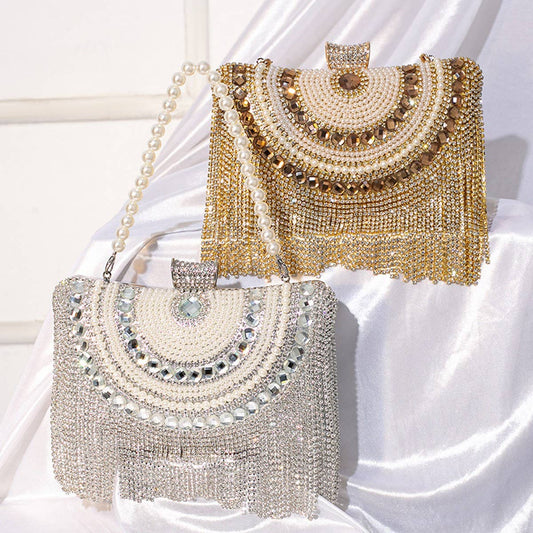 RHINESTONE TASSEL FASHION EVENING TOTE_CWAB2491