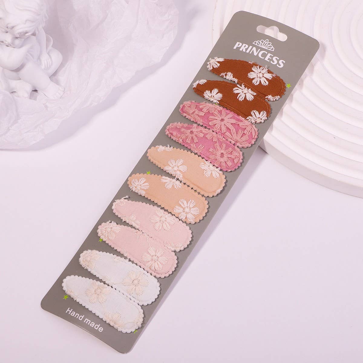 Floral Embroidered BB Clip Set ? Fresh & Cute