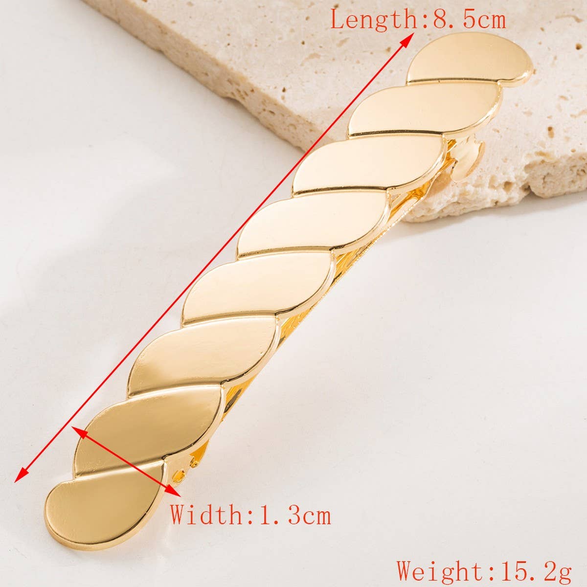 Sleek Beaded Metal Hair Clip for Braids & Buns_CWAHA6232