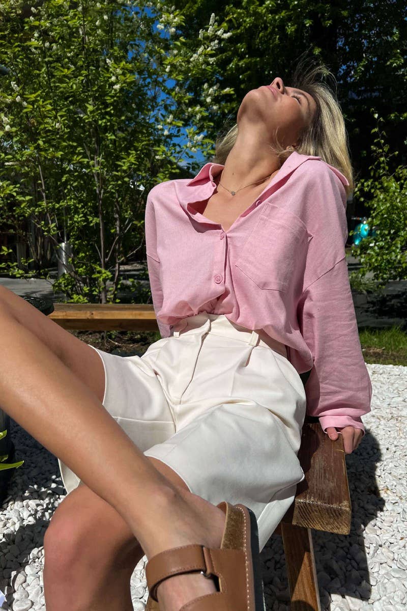 CWBSP0507_CASUAL LOOSE FIT SLIMMING 5-INCH BLAZER SHORTS