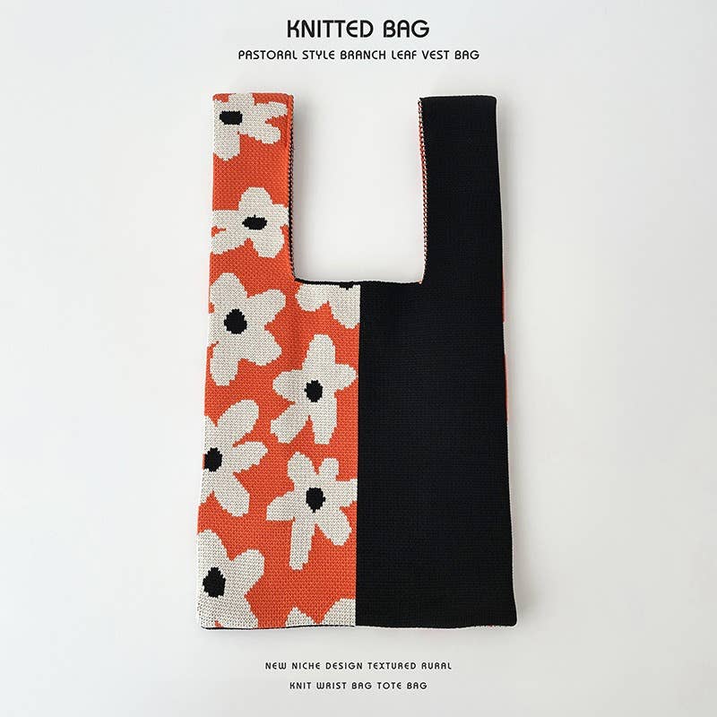 Flower series versatile knitted bag