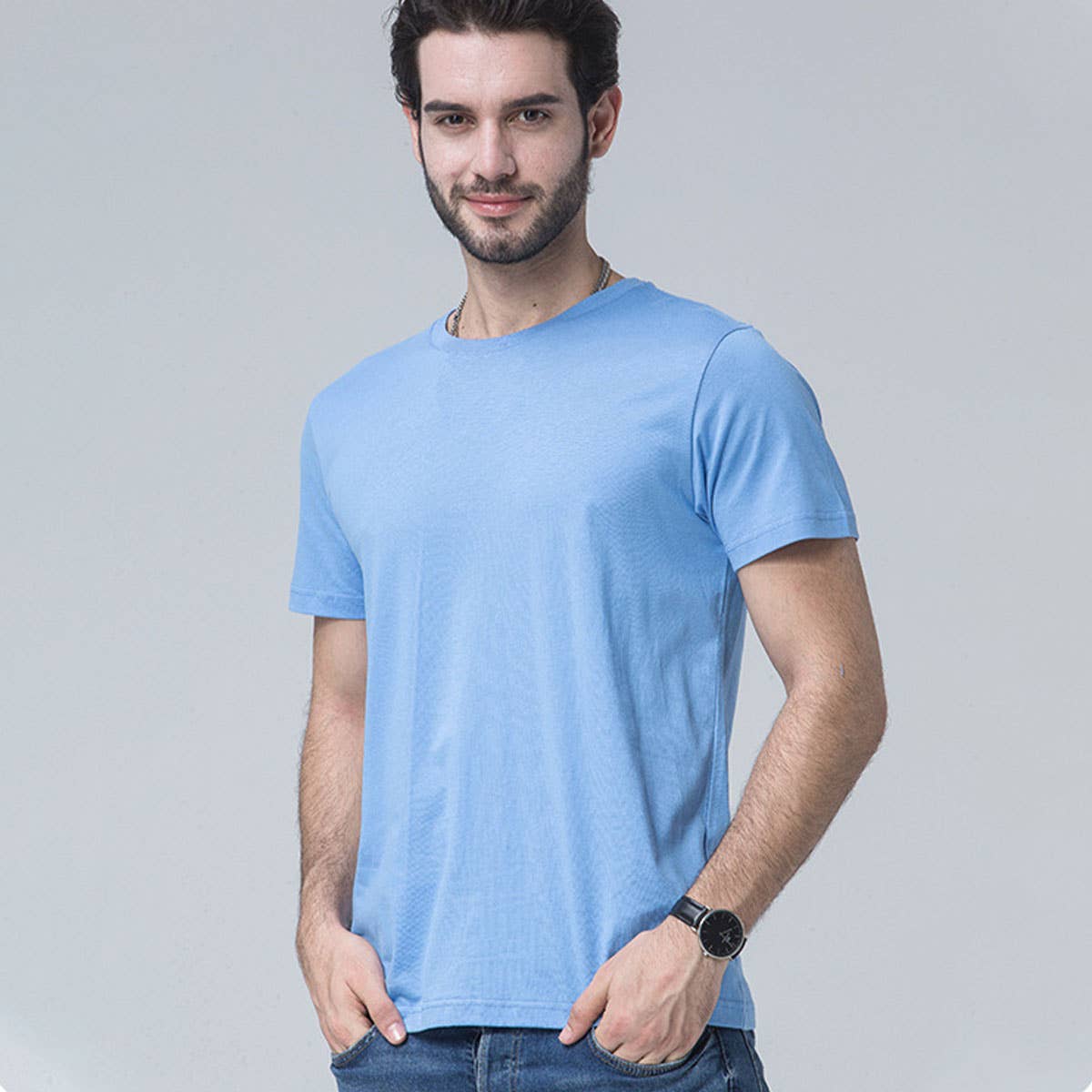 170g Slim Fit Cotton Crewneck Tee ??Unisex Basic Shirt