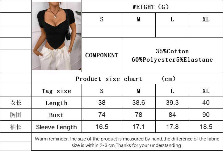 Knit Sexy Asymmetric Hem Fitted T-Shirt