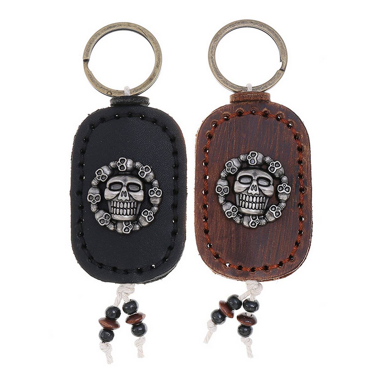 MEN'S DOUBLE SIDED SKULL CAR KEYCHAIN