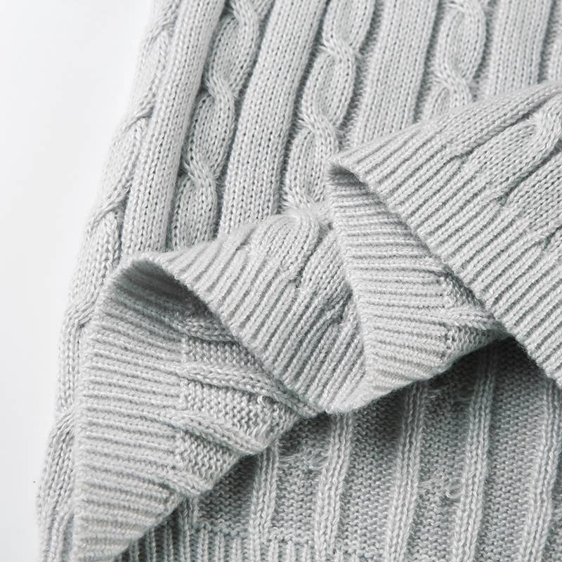 SLOUCHY BREASTED V-NECK TWIST SWEATER CARDIGAN