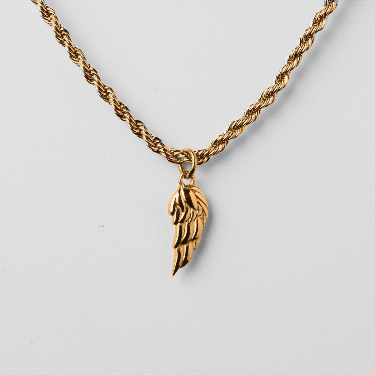 Stainless Steel Men's Wing Pendant Necklace_CWMM5558