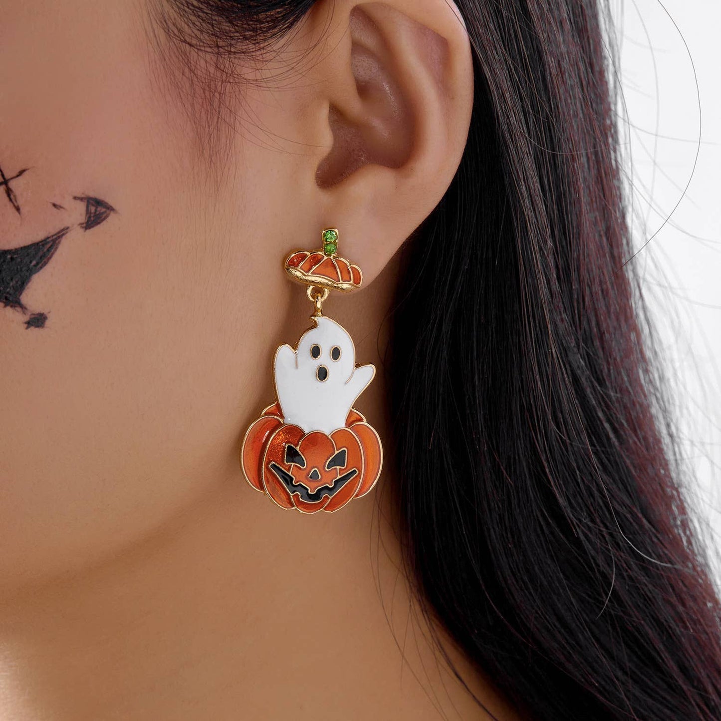 Creative Ghost Pumpkin Drop Earrings for Women_CWAJE05623