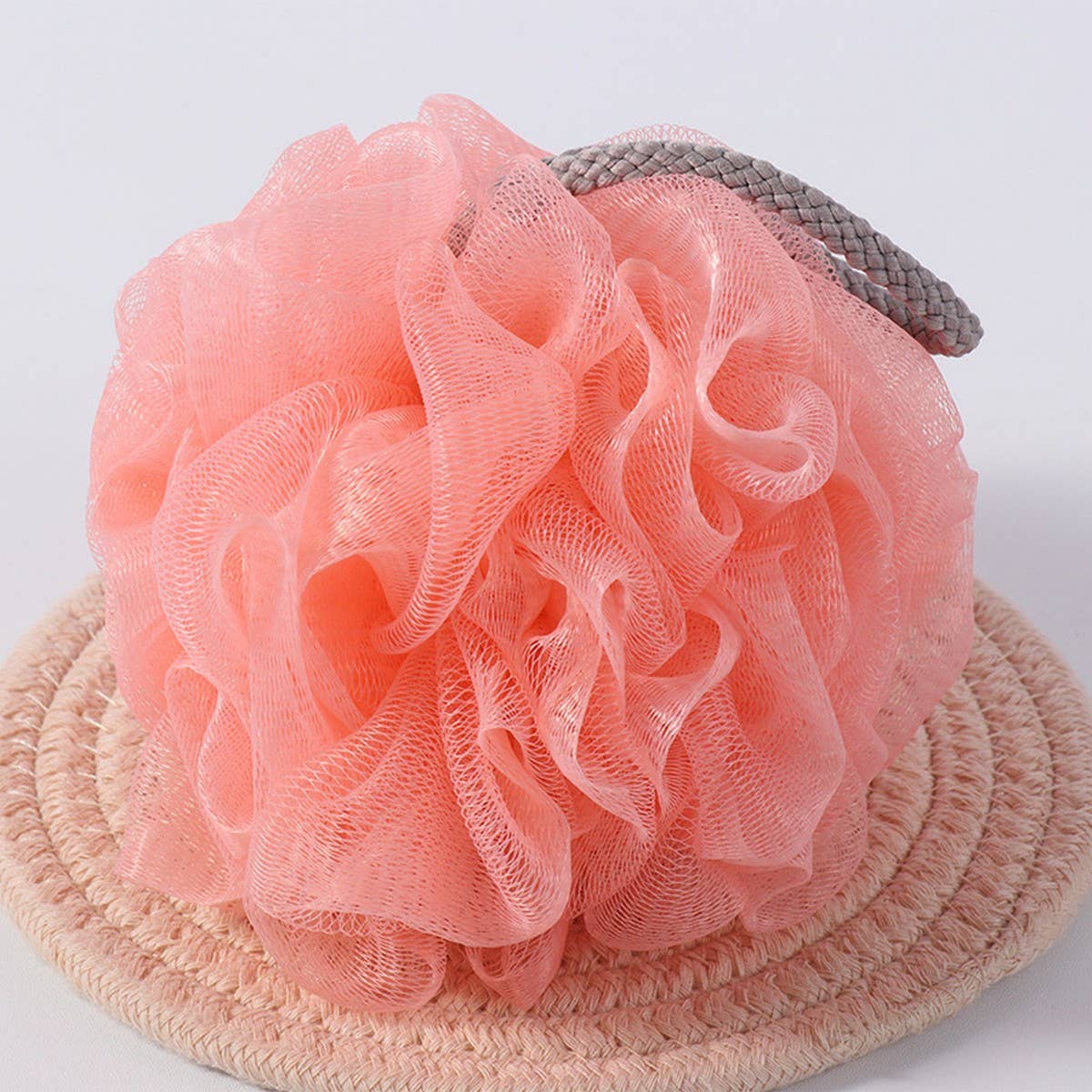 LARGE BATH FLOWER FOAMING NET TWO-COLOR BATH POUF