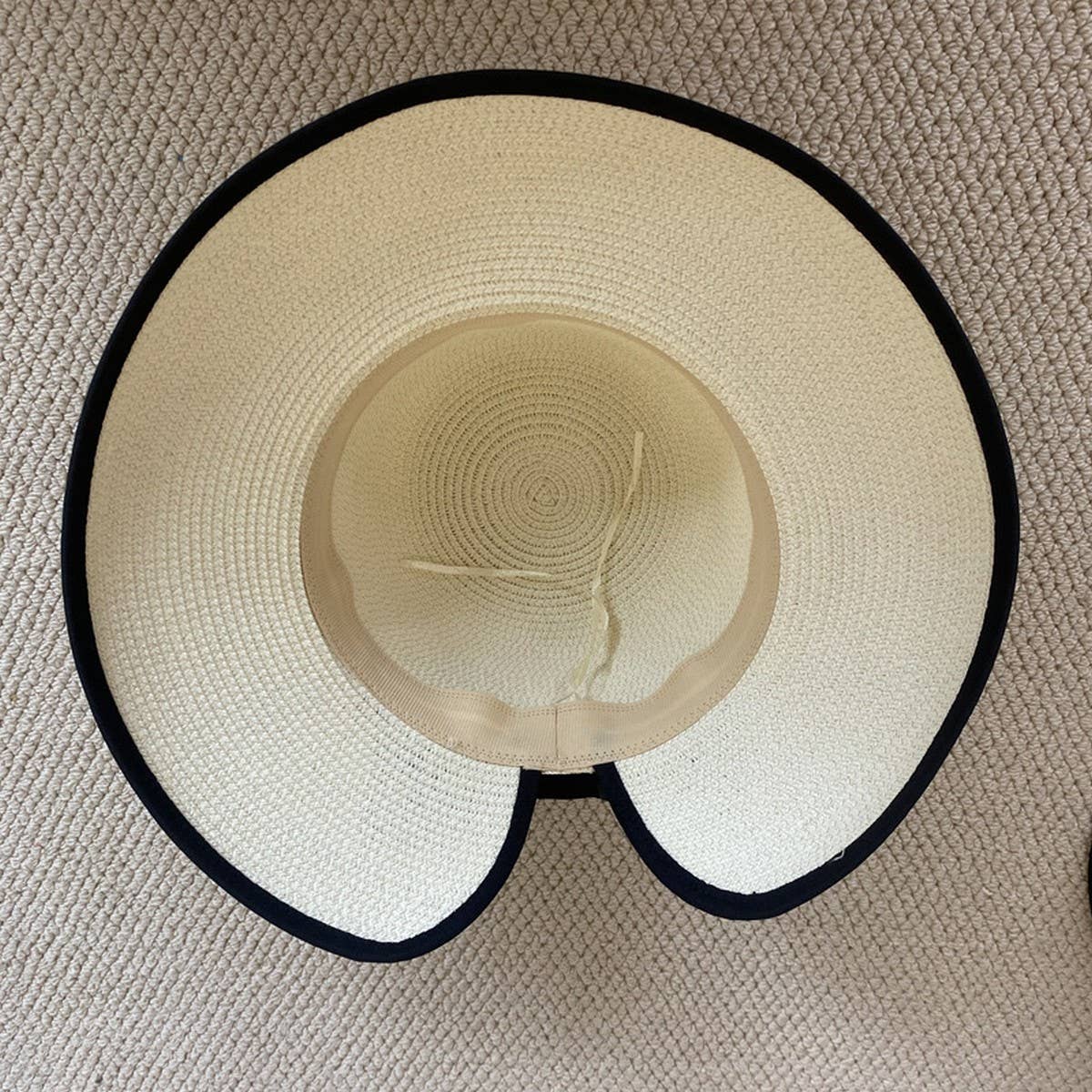 Summer beach vacation sun protection straw hat_CWAH3432