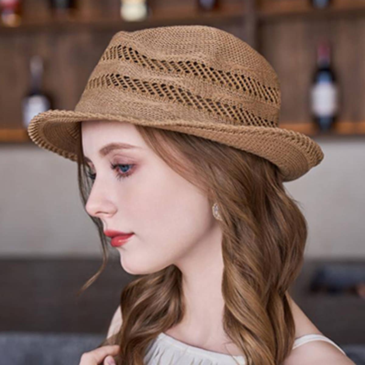 STRAW SUN PROTECTION BUCKET HAT_CWAH1332