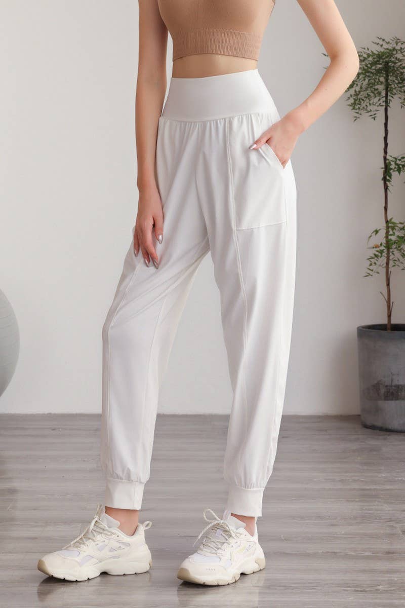 CWBLP0640_HIGH WAIST BREATHABLE YOGA CASUAL SWEATPANTS