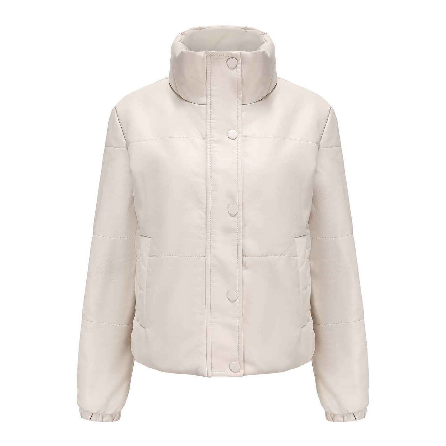 THICKENED COTTON COAT BREAD COAT PU LEATHER COAT