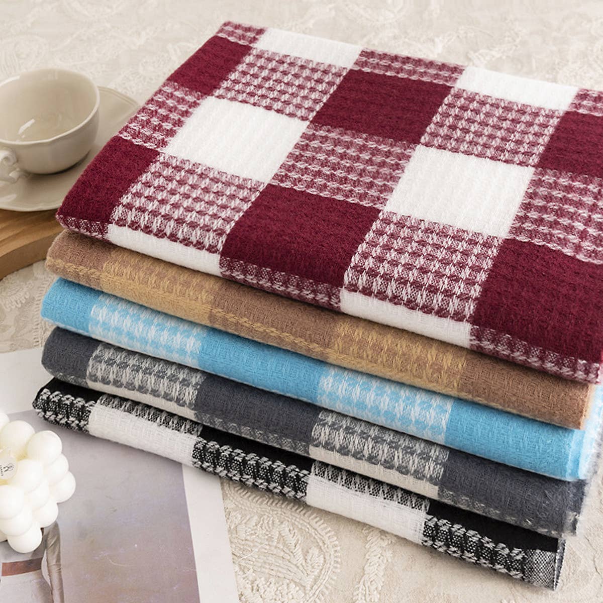 RETRO CASUAL WARM SQUARE PLAID SCARF_CWASC1013