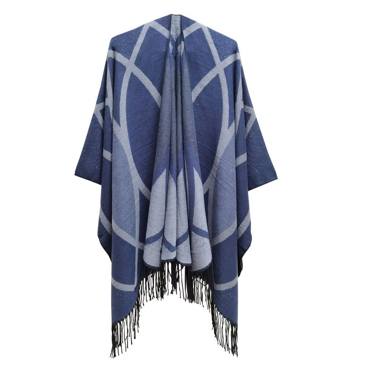 TASSELS WITH LINES KEEP WARM AND SPLIT SHAWL