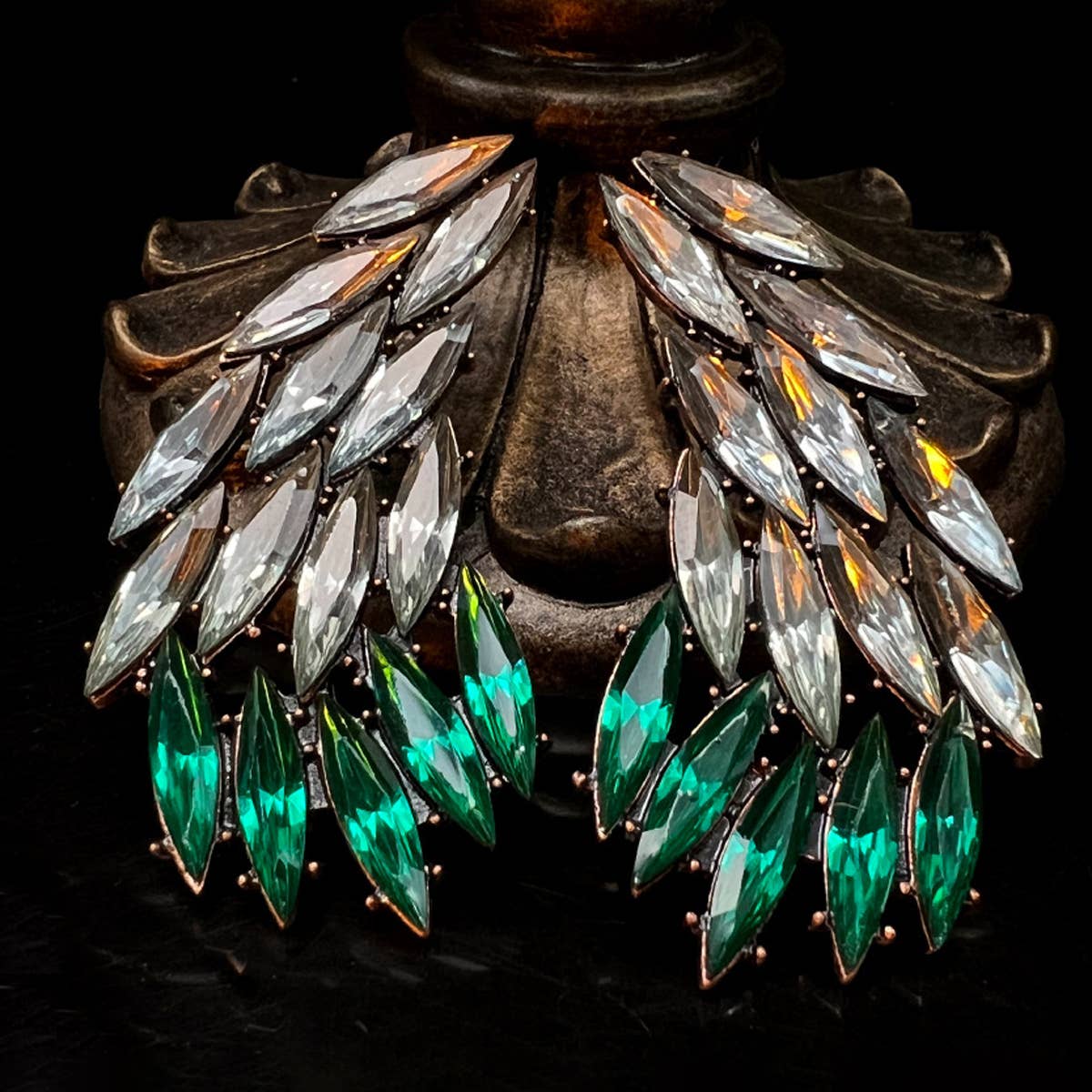 EXQUISITE CZECH DIAMOND WING EARRINGS_CWAJE1119