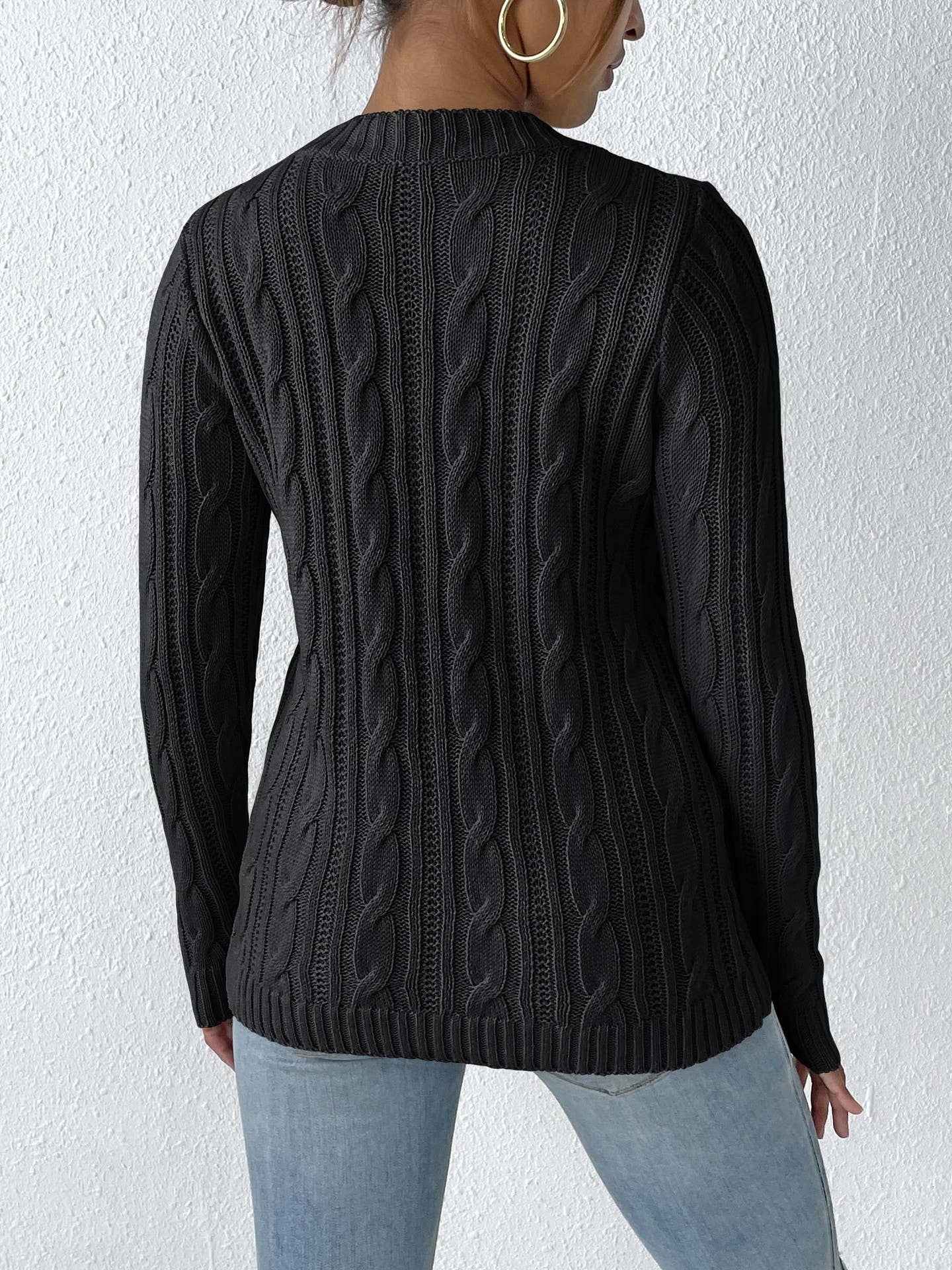 Simple base pearl studded beaded woven sweater