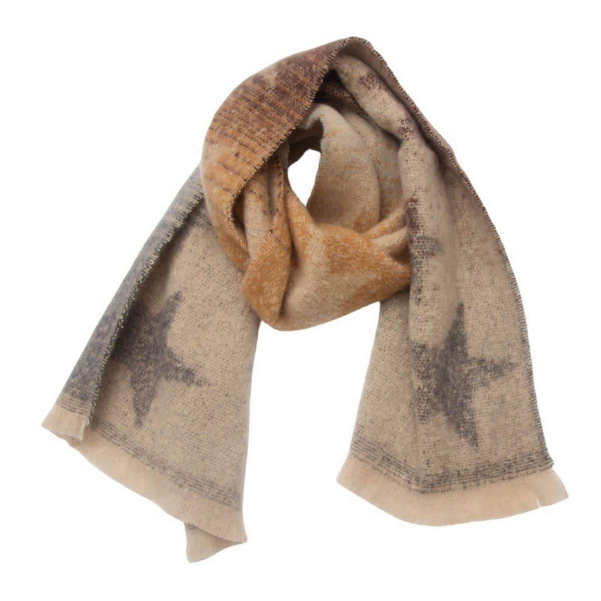 Star Gradient Scarf ??Jacquard Winter Wrap_CWASC0859