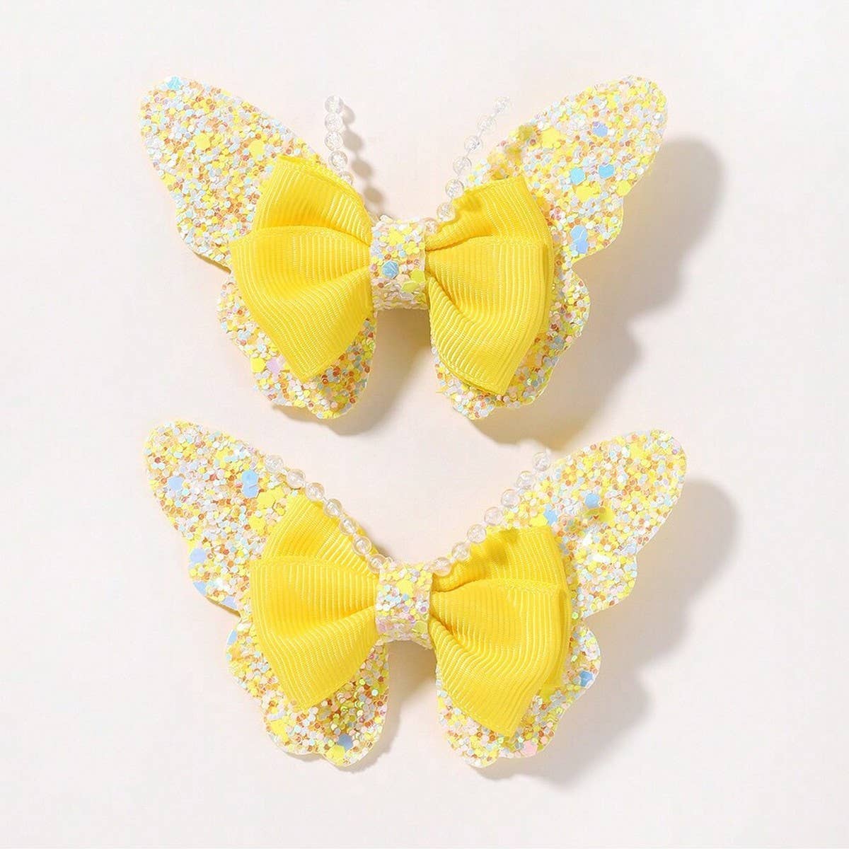 Glitter Bow Hair Clips Set for Baby Girls