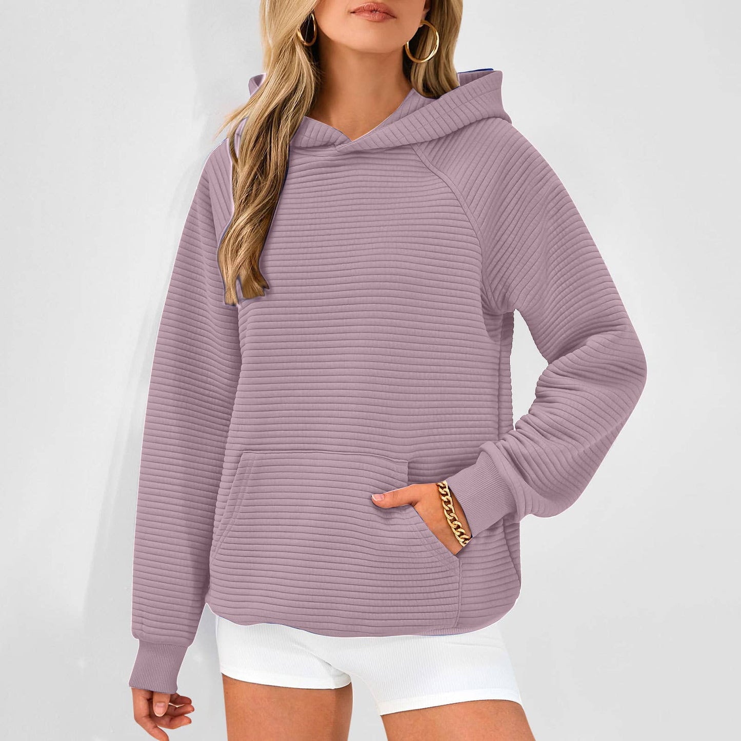 FASHION SPORTS LONG SLEEVE POCKET HOODED JUMPER