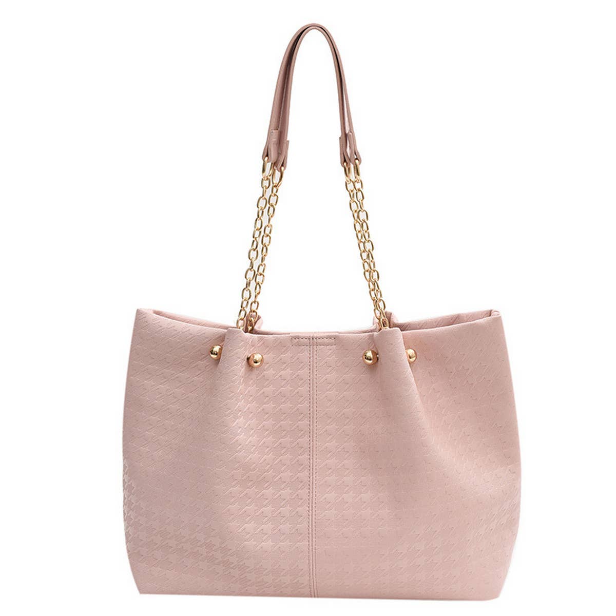 WOMEN SOLID COLOR PLAID TOTE BAG_CWAB1594