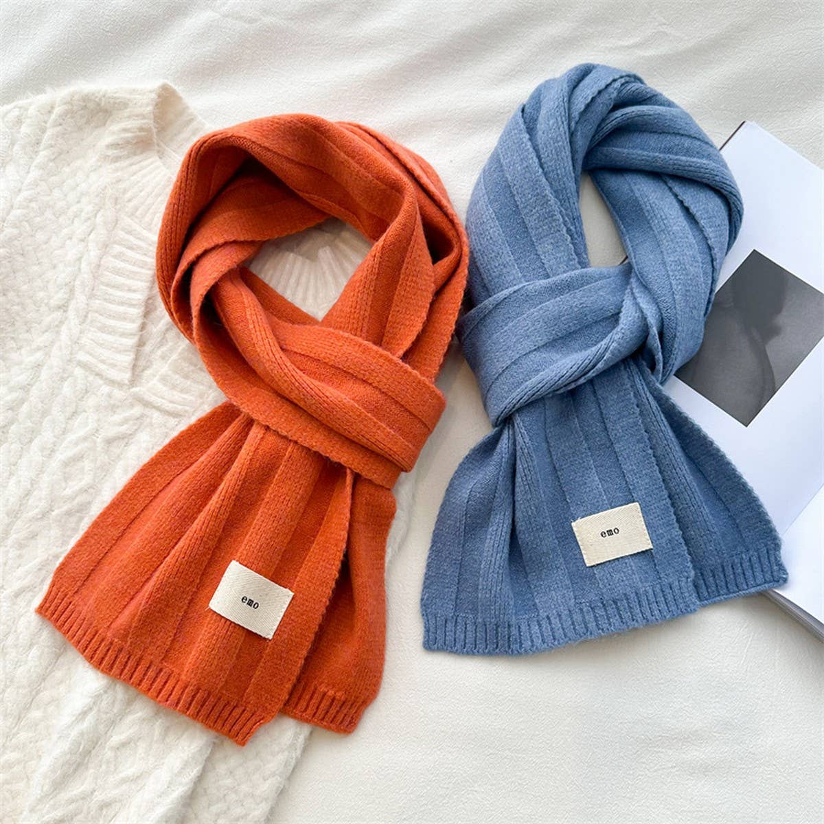 Knit Stripe Scarf - Warm Fall/Winter Unisex Scarf