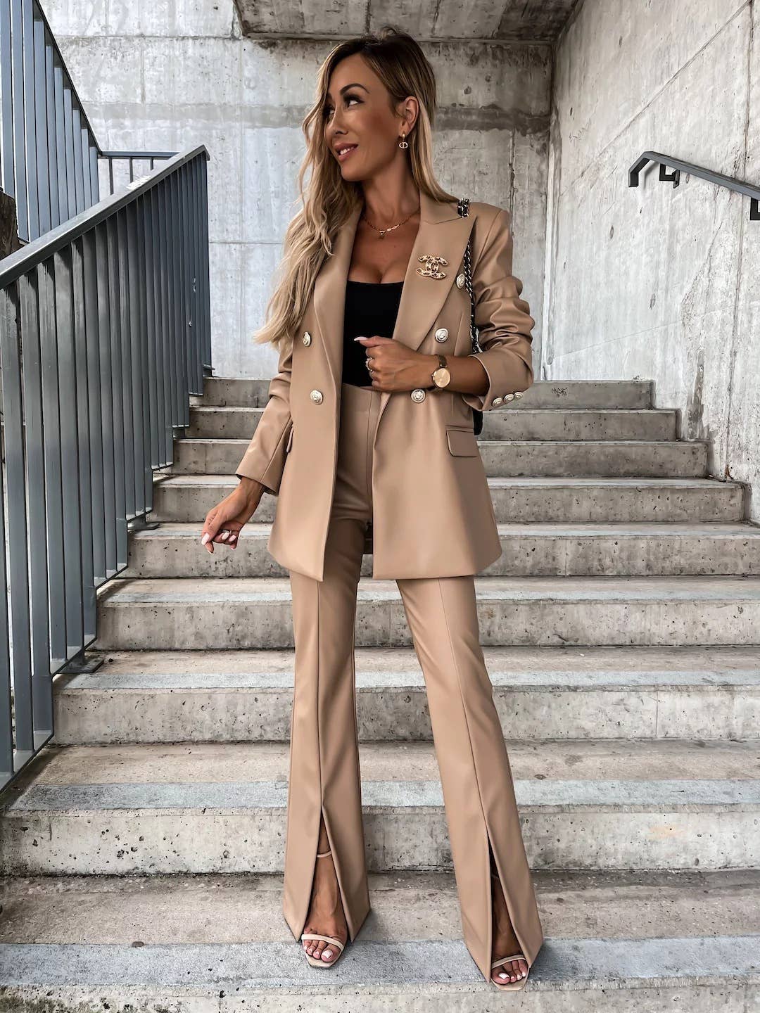 SLIM TEMPERAMENT SEXY CASUAL SPLIT LEATHER PANTS