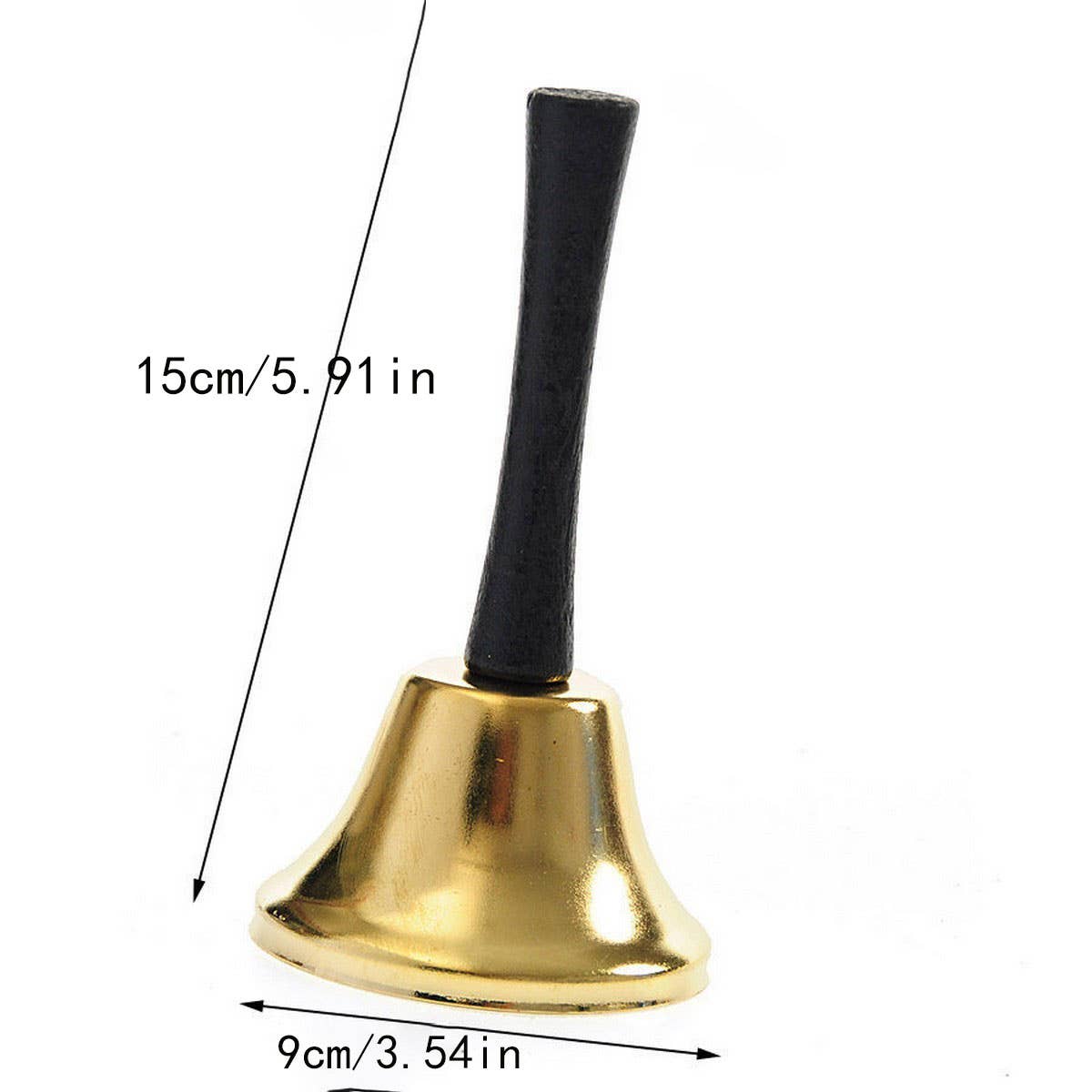 CWASC03111_GOLD CHRISTMAS HAND BELL WITH WOODEN HANDLE