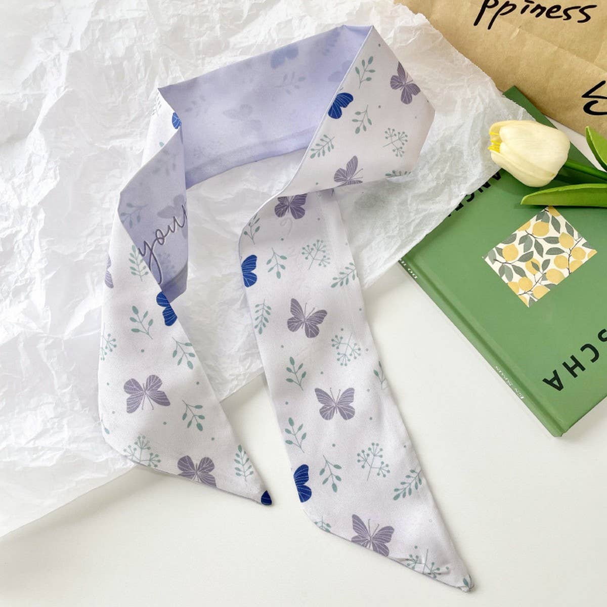 FASHIONABLE AND VERSATILE NARROW LONG SILK SCARF_CWAHA4137