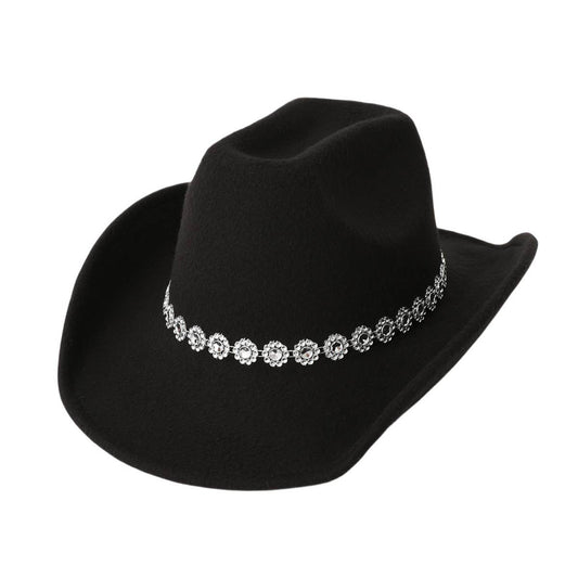 Spiral Sequin Brim Western Felt Fedora Hat_CWAH3625