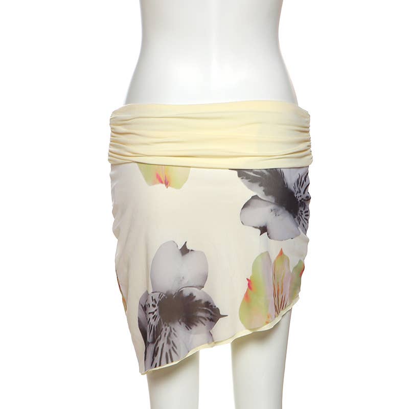 Sexy Halter Cowl Backless Top and Skirt Set