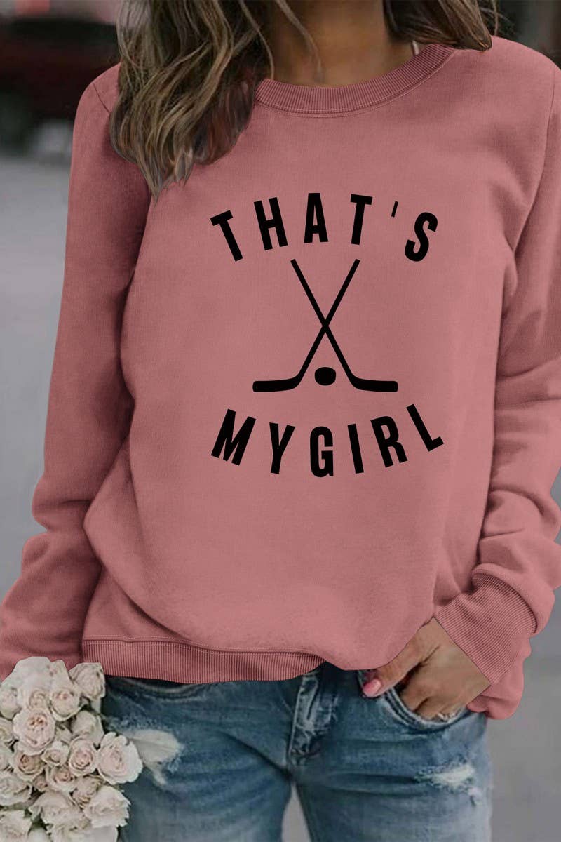 WOMEN HOCKEY GAME DAY PRINTING LONG SLEEVE TOP_CWTSTL0454