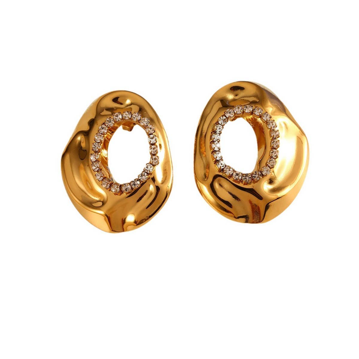 Fashion Stainless Steel Zircon Hollow Earrings_CWMM8917