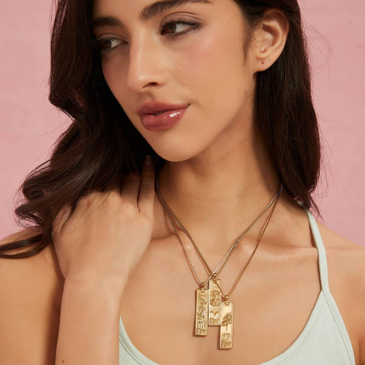 Zodiac Tag Necklace Stainless Steel Vintage Style_CWMM8868