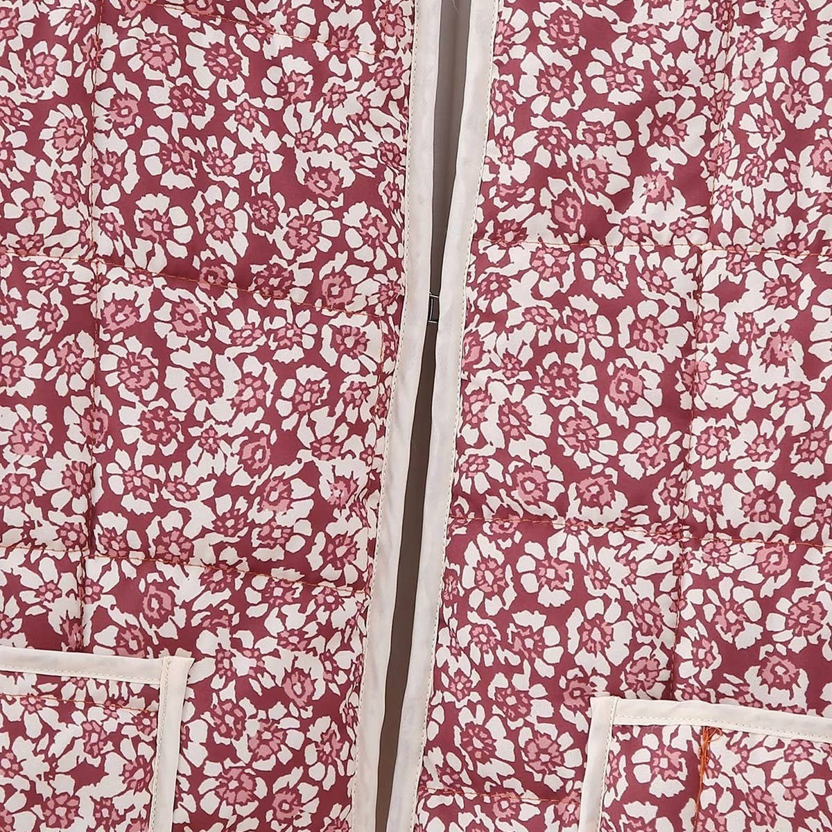 REVERSIBLE FLORAL LOOSE WARM QUILTED JACKETS