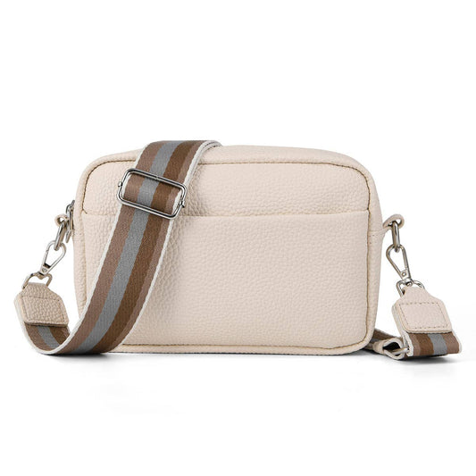 Solid-colored PU leather crossbody bag